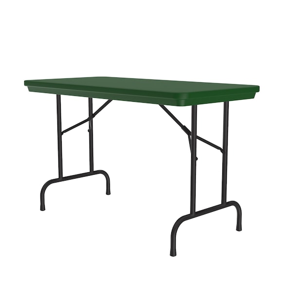 Rectangle Heavy Duty Commerical Plastic Folding Table, 24" W, 48" L, 29" H, Blow Molded Plastic Top